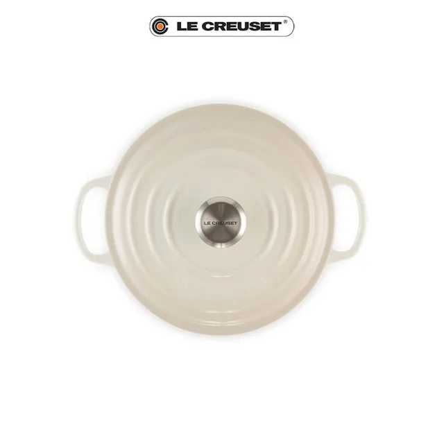 【Le Creuset】典藏琺瑯鑄鐵鍋圓鍋22cm(蛋白霜)