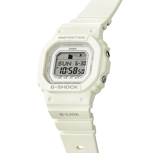 【CASIO 卡西歐】G-SHOCK 纖薄輕巧 衝浪潮汐圖電子錶 禮物 開學(GLX-S5600-7B/速)