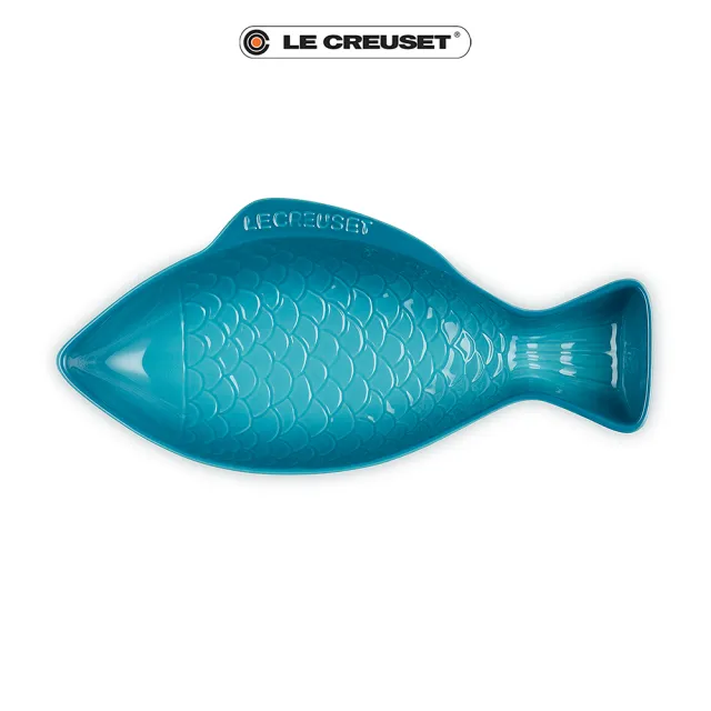 【Le Creuset】瓷器鮮魚盤-中(加勒比海藍/蛋白霜 2色選1)