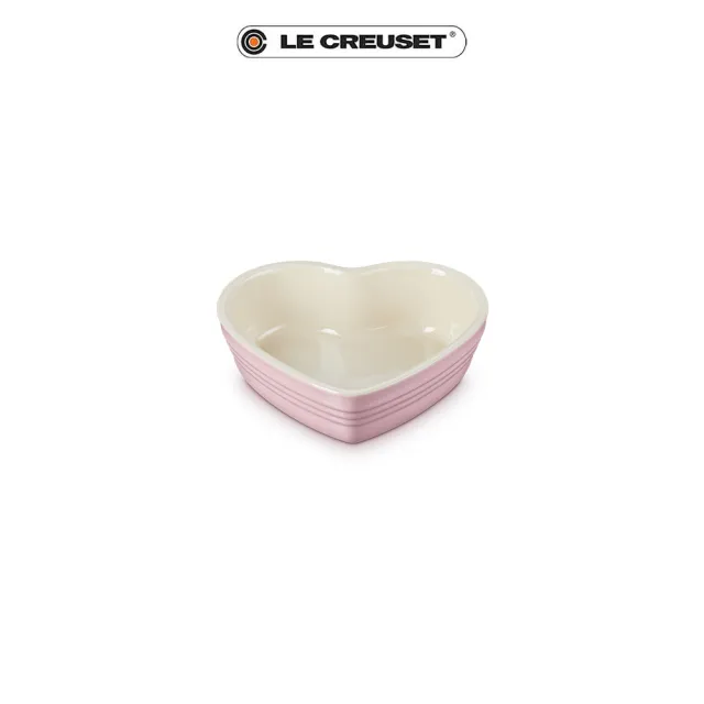 【Le Creuset】瓷器心型烤盤(亮粉)