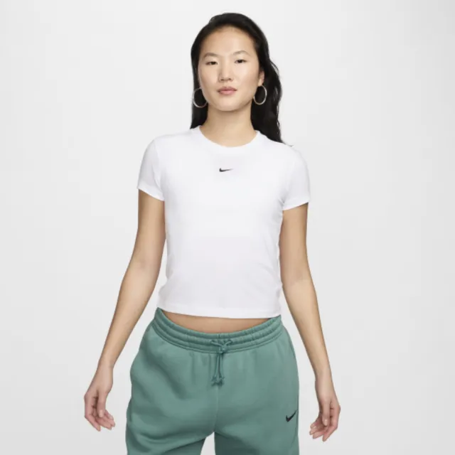 【NIKE 耐吉】短袖上衣 女 運動 AS W NSW NK CHLL KNT MD CRP 白 FV5509-100(2S4925)
