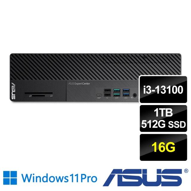 ASUS 華碩 i3四核薄型商用電腦(M700SE/i3-13100/16G/1TB HDD+512G SSD/W11P)