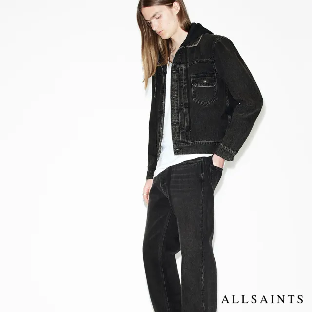 【ALLSAINTS】REID 中腰硬挺直筒牛仔褲-黑 M025EB(直筒版型- 30周年全新改版)