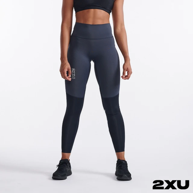 2XU 女 MCS React高階高腰跑步壓縮長褲(黑/反光白)