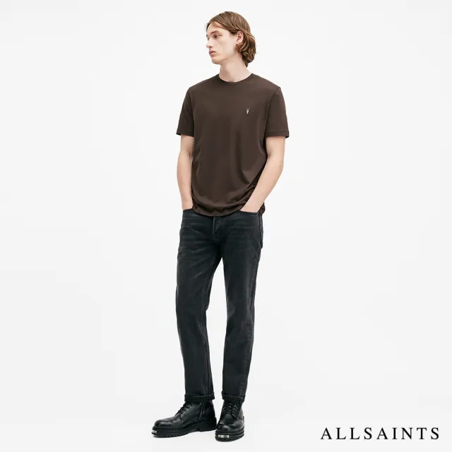 【ALLSAINTS】BRACE 純棉柔軟厚實公羊頭骨短袖T恤-棕色 M030JB(修身版型)