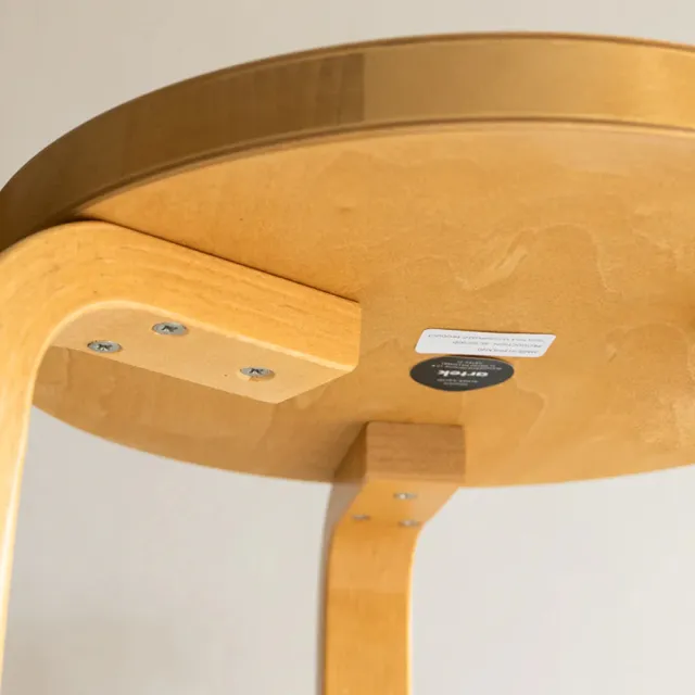 【北歐櫥窗】Artek Stool E60 四腳圓凳(蜜色樺木)