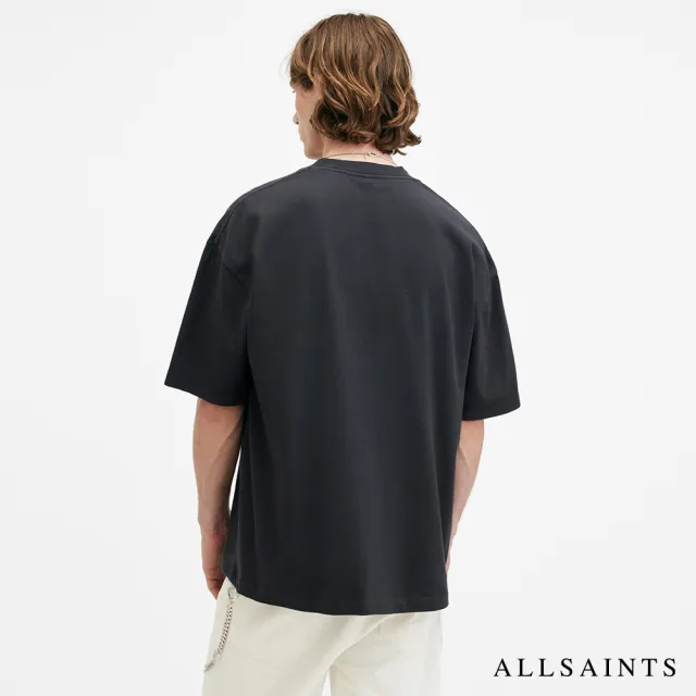 【ALLSAINTS】XANDER 純棉寬鬆LOGO短袖T恤-深灰 M006PB(寬鬆版型)