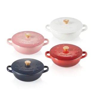 【Le Creuset】瓷器星塵之光迷你媽咪烤盅12cm(櫻桃紅/薔薇粉/棉花白/海軍藍 4色選1)