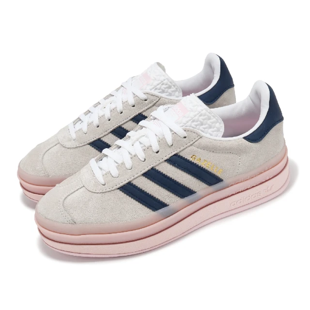 adidas 愛迪達 休閒鞋 Gazelle Bold W 女鞋 灰 粉 麂皮 厚底 三條紋 復古 愛迪達(IE6508)