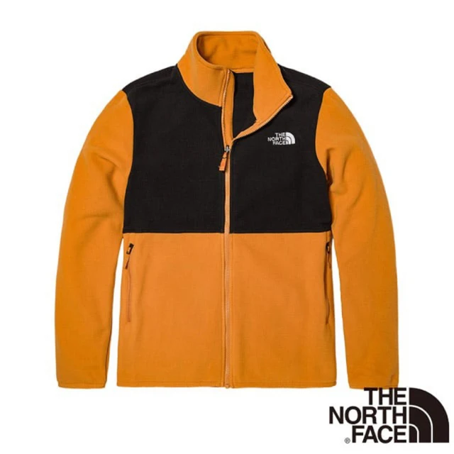 The North Face 男 拼接保暖立領抓絨外套.夾克/機能性運動衫(4NA3-6R2 黃黑)