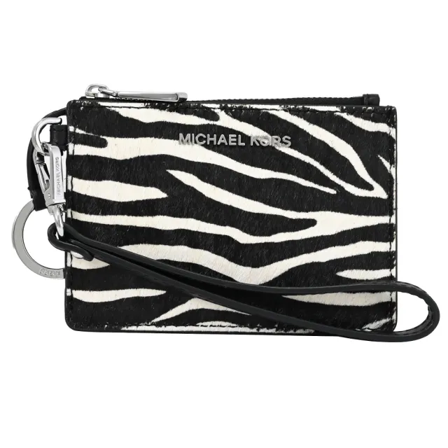 【Michael Kors】多功能手提式信用卡證件名片鑰匙零錢包(黑白)
