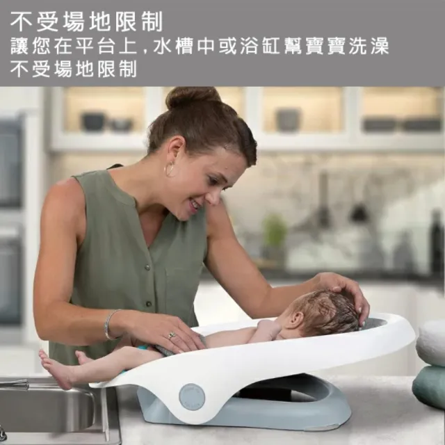 【Summer infant】可調式時尚摺疊洗澡躺椅-灰色(三段式可調整傾斜角度 支撐寶寶重量)