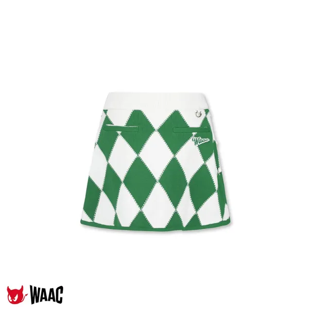 【WAAC】ARGYLE A LINE KNIT SKIRT 女士 針織短裙(WWWAA23605-GRX)