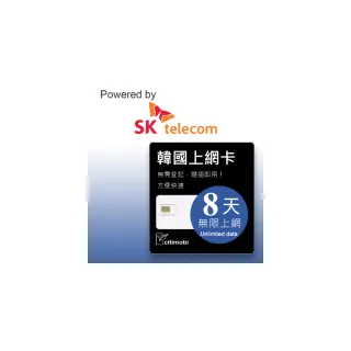 【citimobi】SK 韓國上網卡 - 8天吃到飽(1GB/日高速流量)