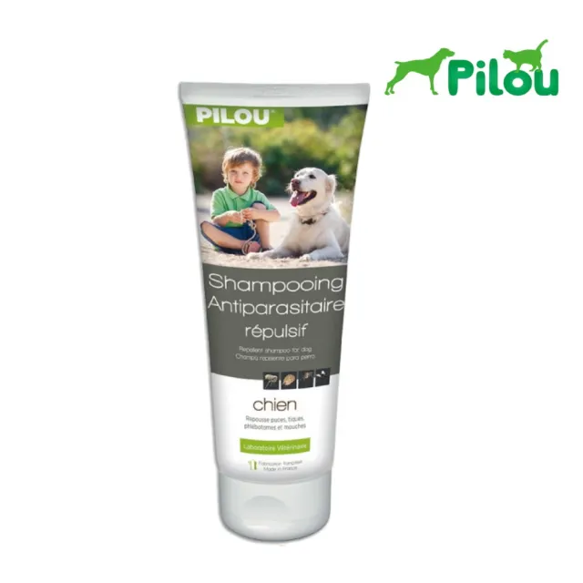 【Pilou 法國皮樂】第二代加強非藥用除蚤蝨洗毛精-成犬用 250ml*2入組(寵物洗毛精)