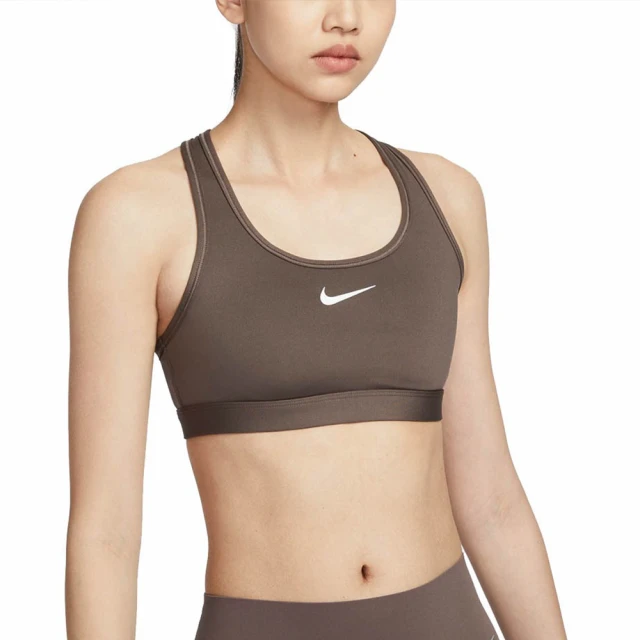 NIKE 耐吉 運動內衣 中度支撐 胸墊 女 AS W NK SWSH MED SPT BRA 咖啡色(DX6822004)