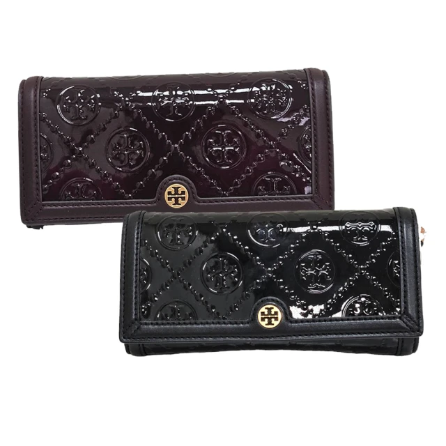 TORY BURCH TB專櫃款 WOC翻蓋皮革斜背包(暗紅色/黑色/贈原廠防塵袋紙袋)