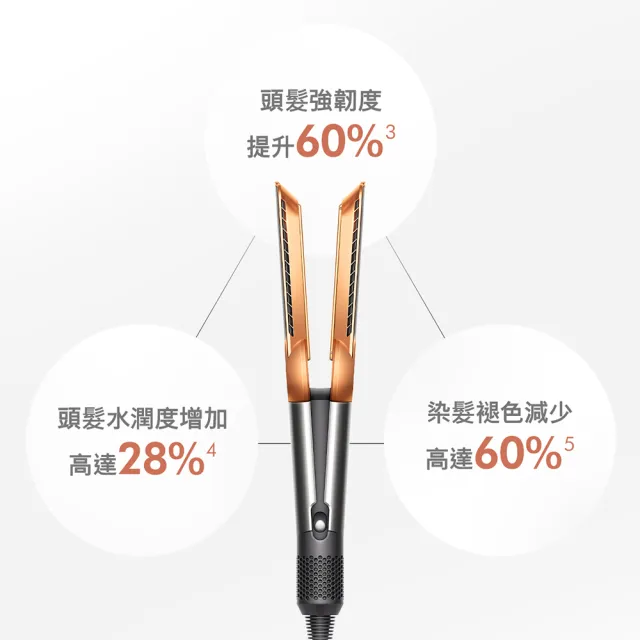 【dyson 戴森】HT01 Airstrait™ 二合一吹風直髮器(銀銅色)