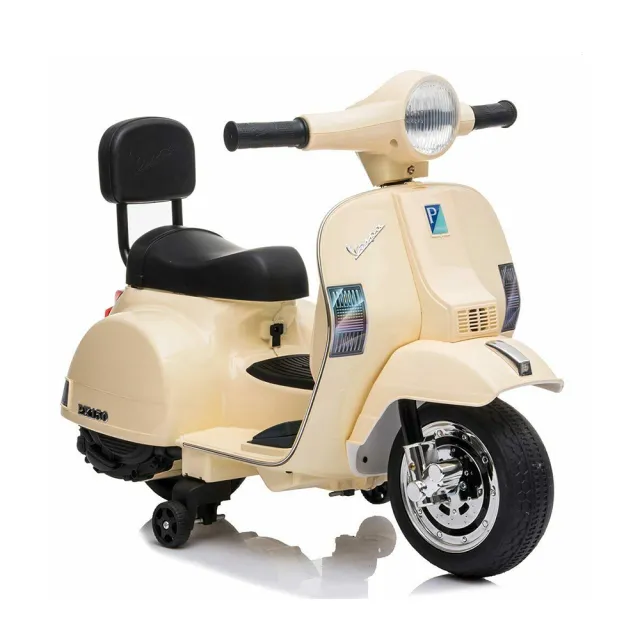 【奔雷國際】偉士牌 Vespa 原版授權 小偉士兒童電動摩托車 兒童超跑(米白/紅 A008 非皮椅)