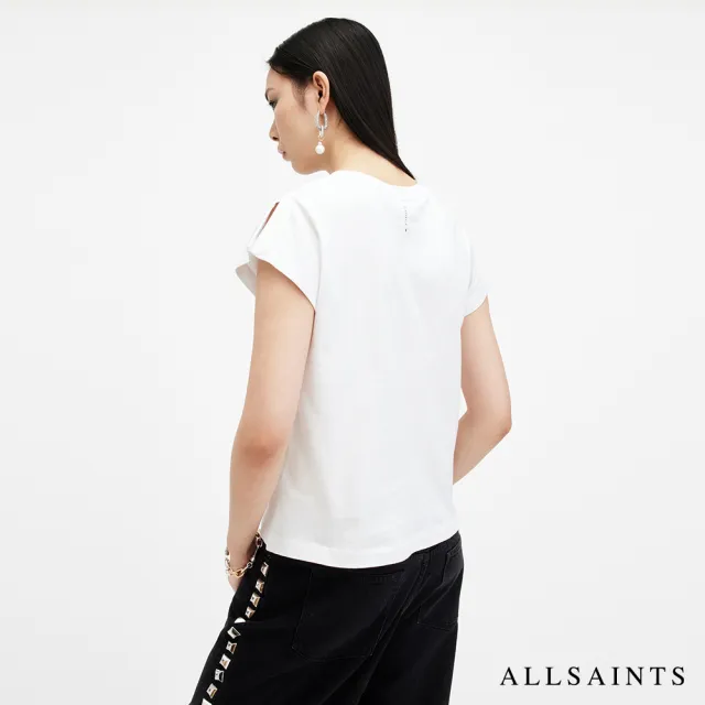 【ALLSAINTS】RUE 純棉開岔短袖T恤-白 W185JB(常規版型)