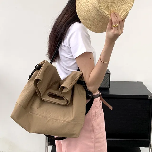 【LEESA】雙11 工裝包包\粗繩提把包\托特包\水桶包\休閒包包\斜背包\大容量\簡約包包\女包包\側