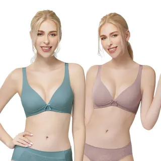 【Swear 思薇爾】2件組Love myself系列M-3XL罩素面無鋼圈包覆女內衣(2色各1件)