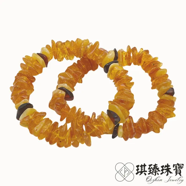 琪臻珠寶】天然琥珀蜜蠟原礦多角型手串手鍊(隨形造型_血珀_老蜜蠟原礦
