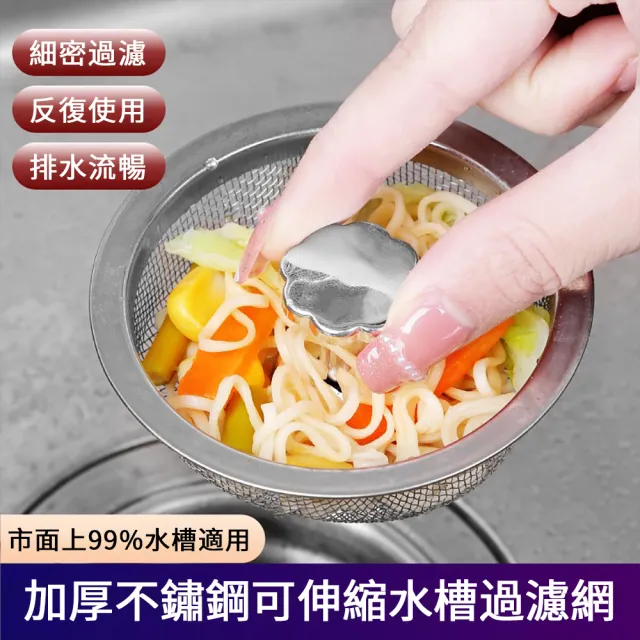 【茉家】好清洗不易卡渣不鏽鋼水槽過濾網(2入)