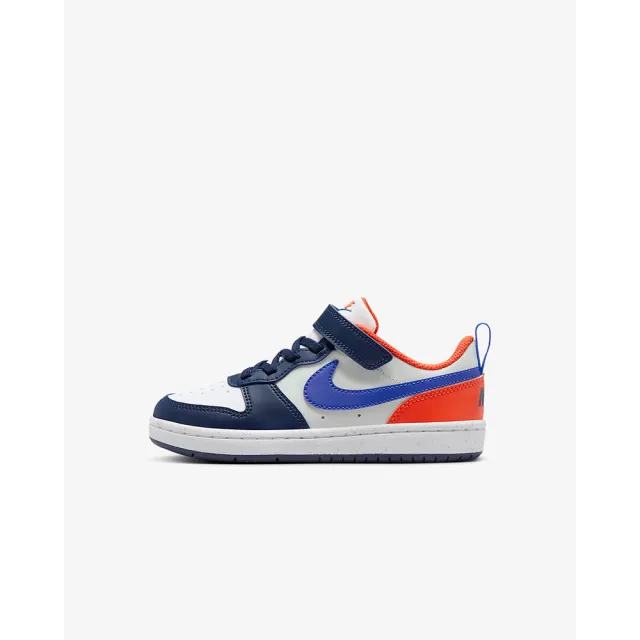 【NIKE 耐吉】運動鞋 休閒鞋 童鞋 小童 中童 COURT BOROUGH LOW RECRAFT PS 藍紅 魔鬼氈(DV5457401)