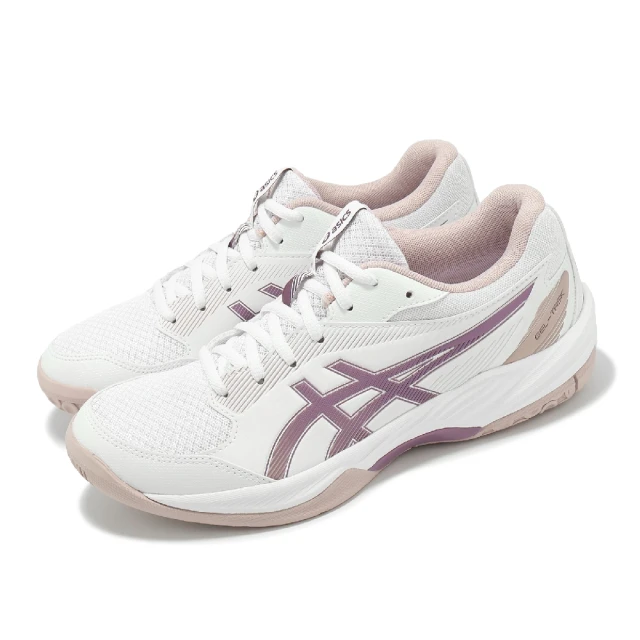 asics 亞瑟士 排球鞋 GEL-Task 4 女鞋 白 紫 緩衝 支撐 室內運動 羽排鞋 亞瑟士(1072A106101)