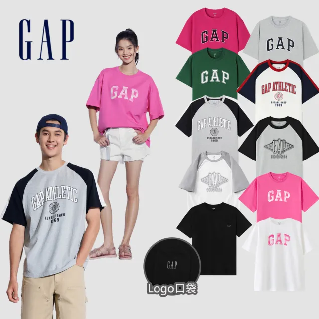 【GAP】男女裝 Logo圓領短袖T恤-多款任選(465273&460841&463174&460846&465581)