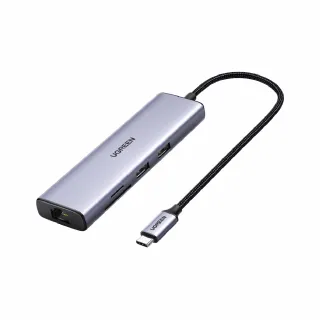 【綠聯】七合一多功能USB-C集線器(4K/USB3.0/HDMI/LAN/SD/PD 100W/臺灣創惟晶片)