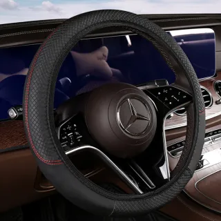 【QLZHS】皮革汽車方向盤套 彈力方向盤保護套 車用方向盤防滑套 四季通用款