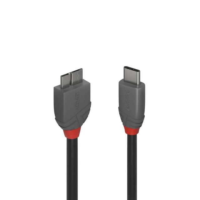【LINDY 林帝】ANTHRA USB3.2 Gen1 Type-C/公 to Micro-B/公 傳輸線 0.5m 36620
