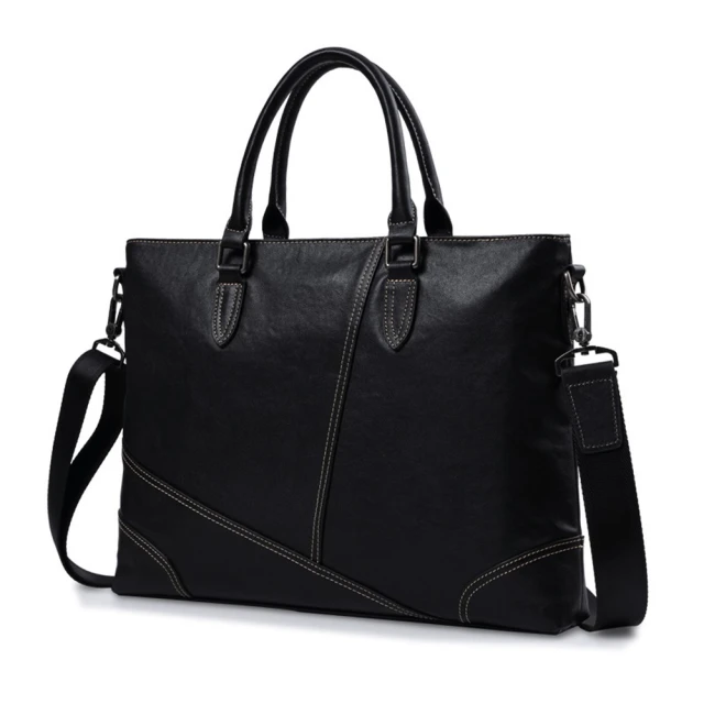 LONGCHAMP BOXFORD系列壓印皮標帆布兩用公事包