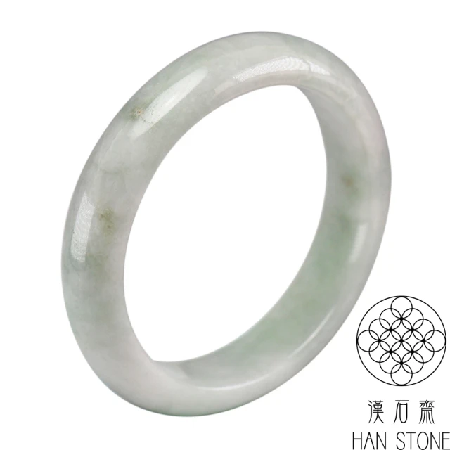 漢石齋 天然翡翠A貨 手鐲玉鐲 飄花種 福 利 品(手圍17.7/版寬13.6mm)