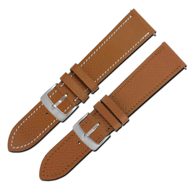 Watchband 16.20mm / HERMES 愛馬仕-法國進口柔軟簡約質感車線高級替用真皮錶帶(棕色)