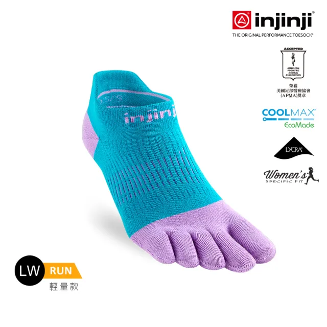 【Injinji】4件組-女 Run輕量吸排五趾隱形襪WAA90(輕量款 五趾襪 隱形襪 慢跑襪 女襪)