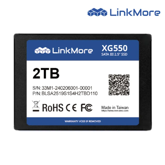 【LinkMore】XG550 2TB(2.5吋 SATAIII SSD 固態硬碟 XG550-2TB 讀540M/寫510M)