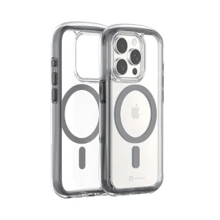【MAXIA】iPhone 15 Pro Max 耐衝擊磁吸保護殼(支援MagSafe i15/Pro/Pro Max 粉/灰)