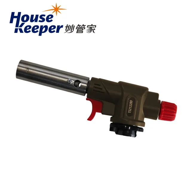 【妙管家】防衝火瓦斯噴槍 HK-2122RF(電子點火噴槍頭 卡式噴燈 露營烤肉生火 炙燒料理噴槍)