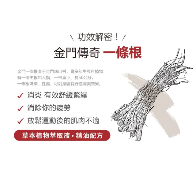 【花芊生技】金牌 金門一條根精油貼布 石墨烯 6入組(8片/1包 溫熱感 放鬆肌肉)