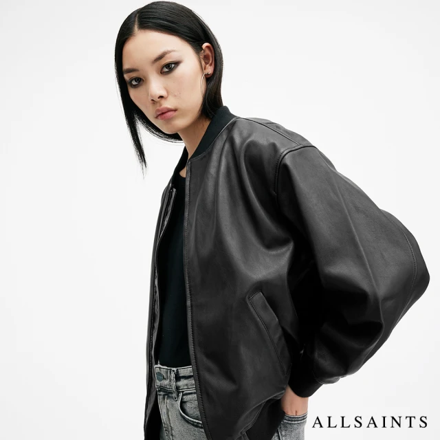 ALLSAINTS BELLE 寬鬆羊皮飛行員皮衣外套 W008LB(寬鬆版型)