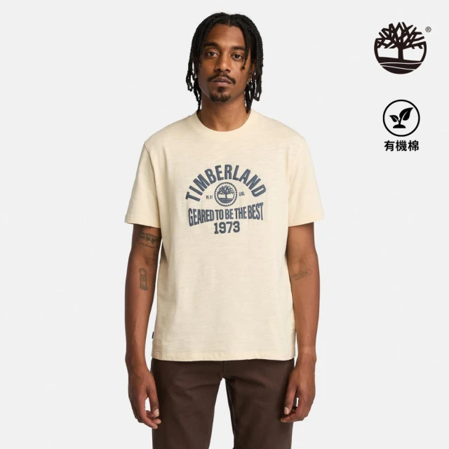 Timberland 男款象牙色休閒短袖T恤(A6988EFL)