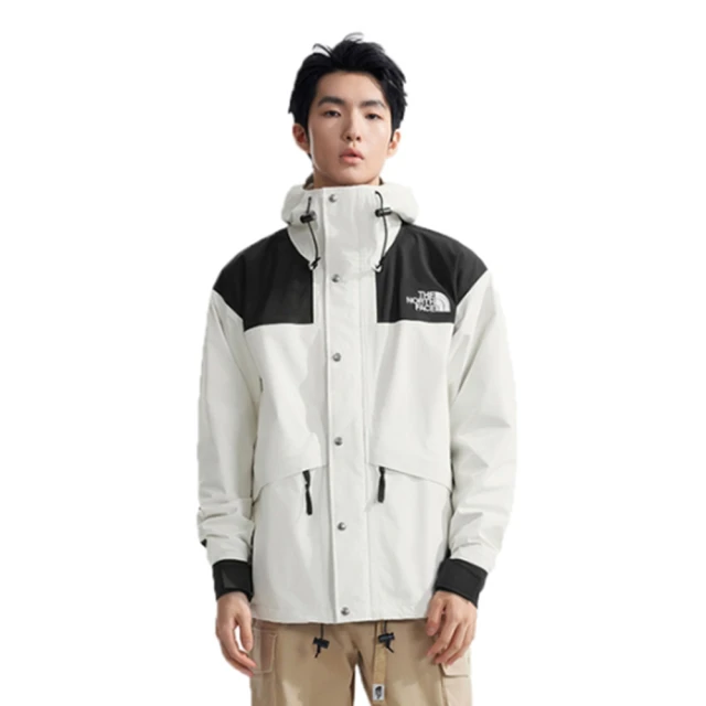 The North Face 北臉 外套 男款 女款 運動連帽外套 防風 防潑水 美規 M RETRO 1986 米白 NF0A8AKJROU