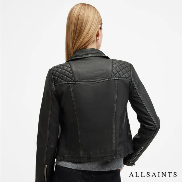 【ALLSAINTS】CARGO 鑽石絎縫經典騎士羊皮皮衣外套 W085LB(常規版型)