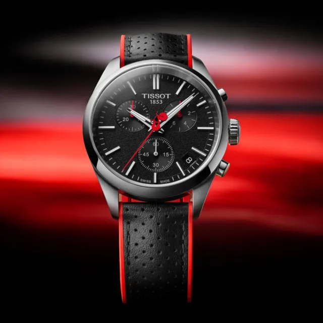 【TISSOT 天梭】PR 100 Vuelta 環西自由車賽 計時手錶 男錶 -40mm情人節 禮物(T1504171105101)