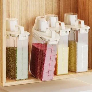 【茉家】食品級安心材質雜糧乾貨保鮮分裝桶(小號1.75L二入)