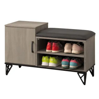 【Hampton 漢汀堡】瑪莉灰橡色3尺坐鞋櫃(鞋櫃/櫃子/置物櫃/坐鞋櫃)