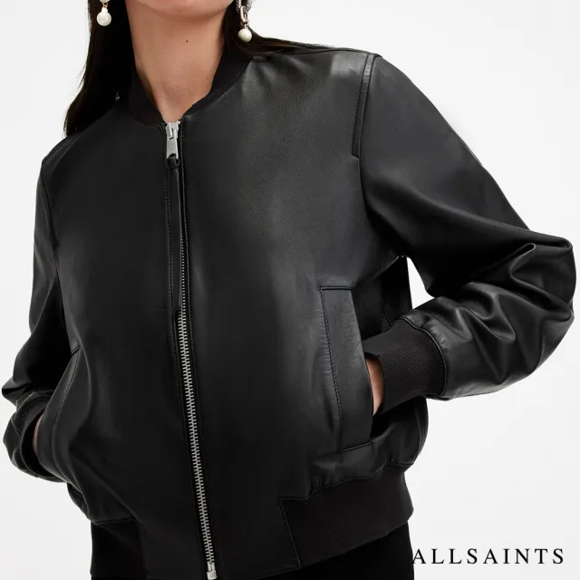 【ALLSAINTS】ORTEN 簡約羊皮飛行員皮衣外套 W072LB(常規版型)